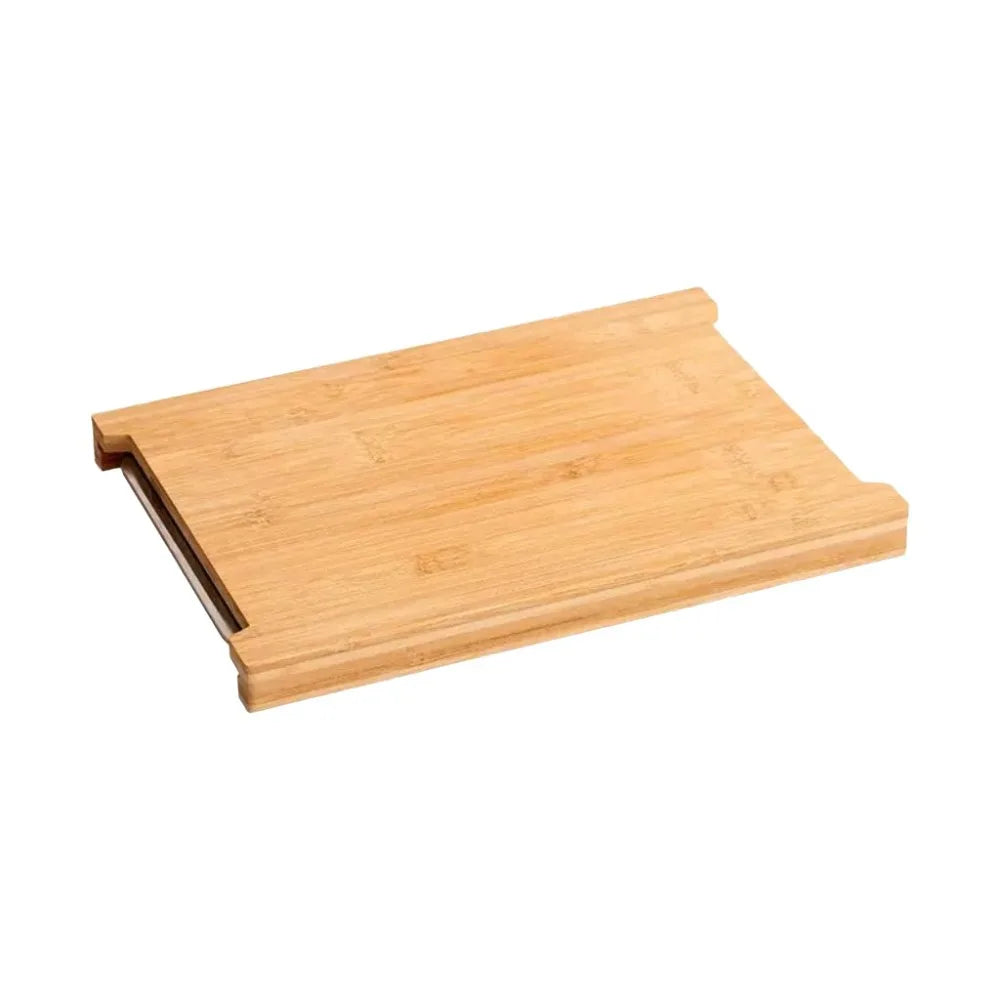 Large size beech wood cutting board on a white background