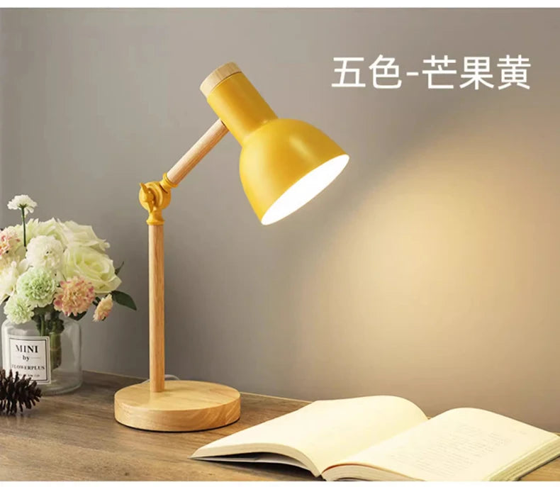 Nordic Wooden LED Table Lamp | Minimalist Scandinavian Desk & Bedside Reading Light for Modern Interiors