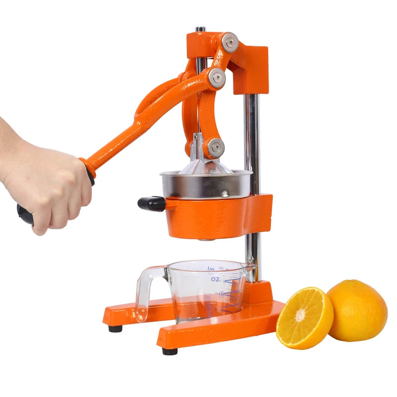Heavy-Duty Cast Iron Citrus Juicer — Manual Orange & Lemon Press for Fresh Juice at Home or Café