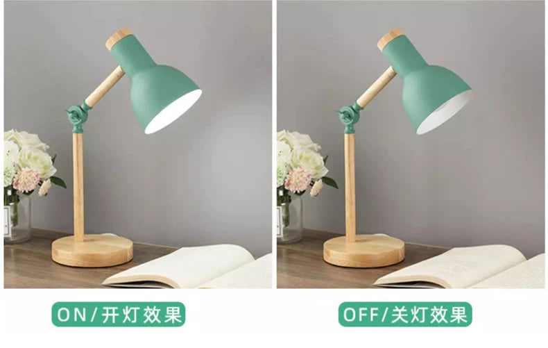 Nordic Wooden LED Table Lamp | Minimalist Scandinavian Desk & Bedside Reading Light for Modern Interiors