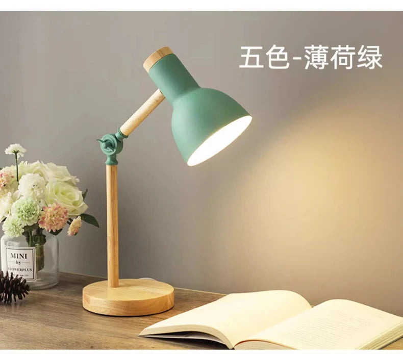 Nordic Wooden LED Table Lamp | Minimalist Scandinavian Desk & Bedside Reading Light for Modern Interiors