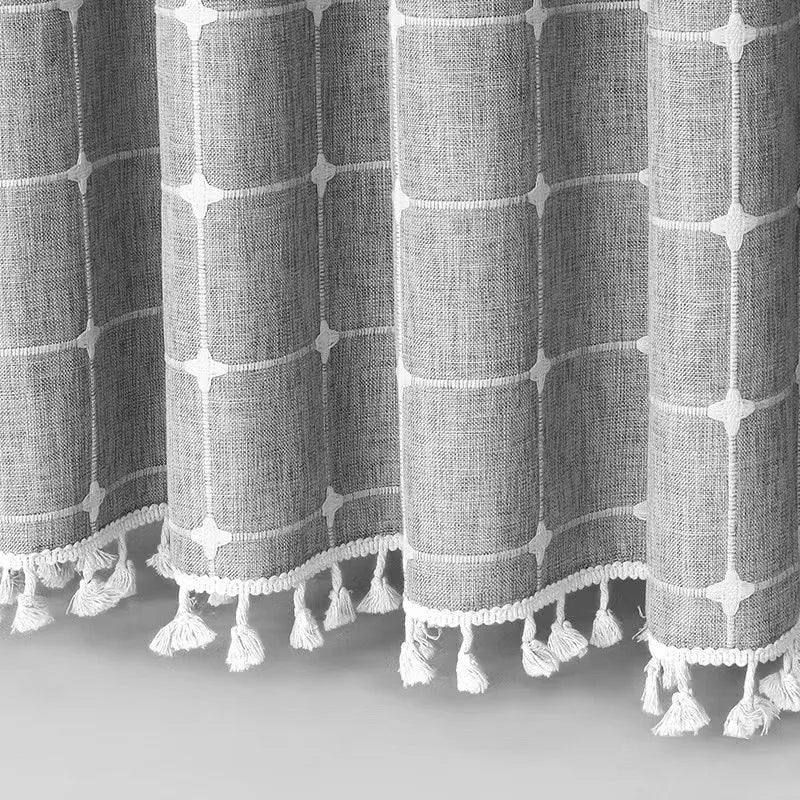 Boho Chic Striped Shower Curtain with White Hooks | Waterproof, Machine Washable Polyester