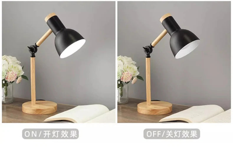 Nordic Wooden LED Table Lamp | Minimalist Scandinavian Desk & Bedside Reading Light for Modern Interiors