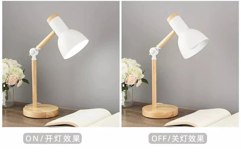 Nordic Wooden LED Table Lamp | Minimalist Scandinavian Desk & Bedside Reading Light for Modern Interiors