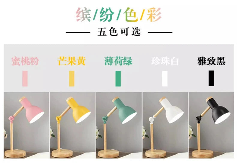 Nordic Wooden LED Table Lamp | Minimalist Scandinavian Desk & Bedside Reading Light for Modern Interiors