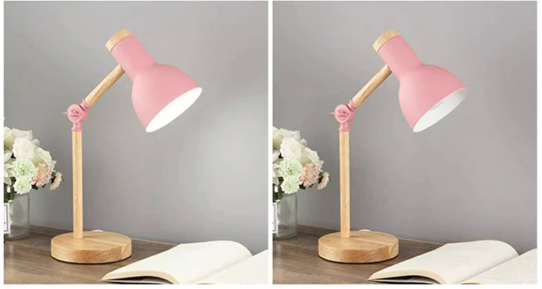 Nordic Wooden LED Table Lamp | Minimalist Scandinavian Desk & Bedside Reading Light for Modern Interiors