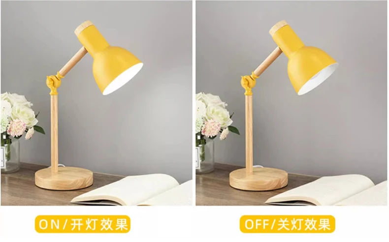 Nordic Wooden LED Table Lamp | Minimalist Scandinavian Desk & Bedside Reading Light for Modern Interiors
