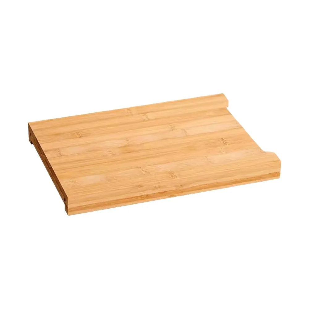 Small size beech wood cutting board on a white background