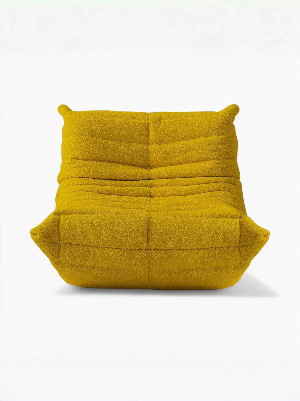 Yellow Amb Velvet Caterpillar Lazy Sofa chair on a white background