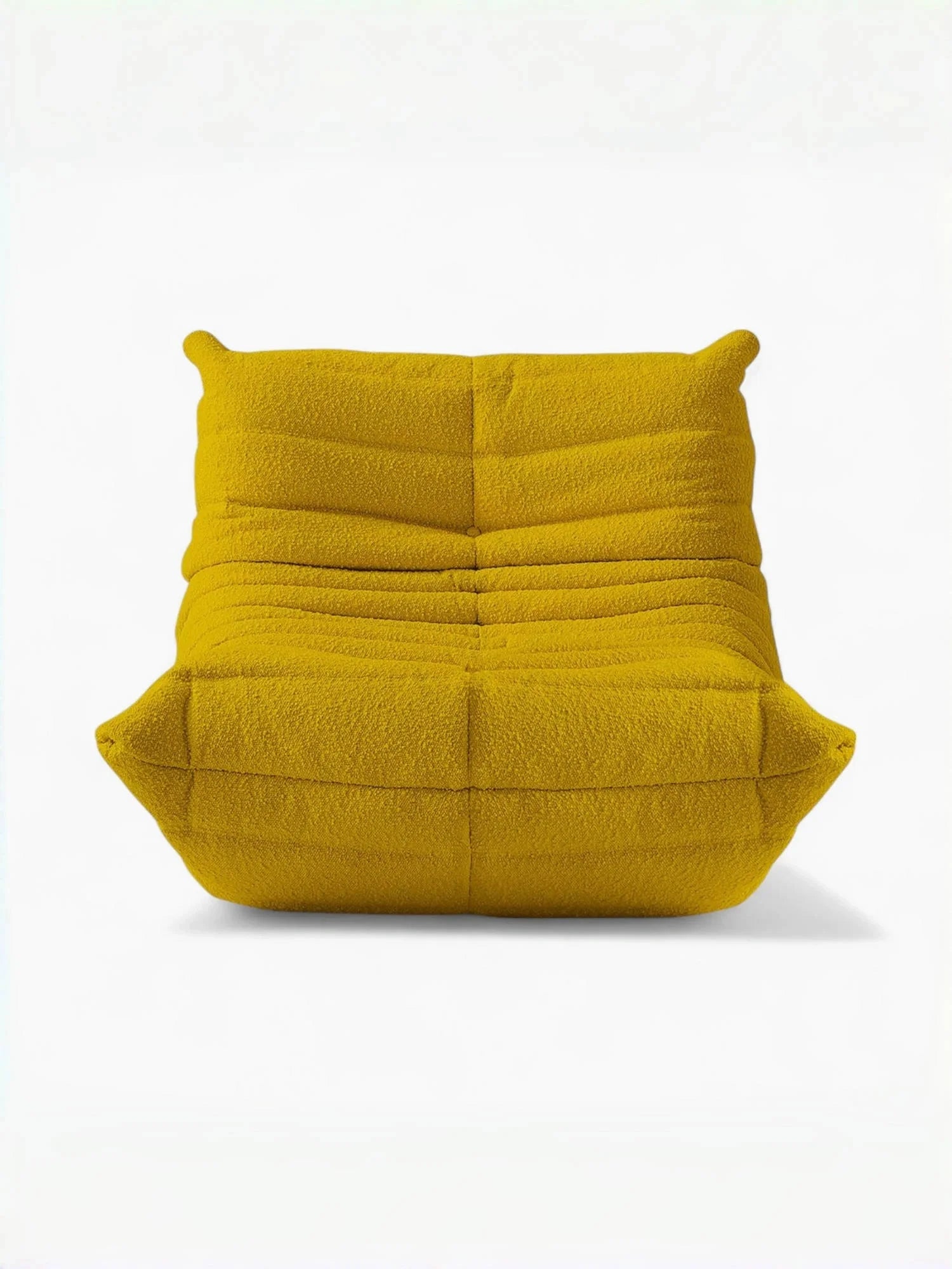 Yellow Amb Velvet Caterpillar Lazy Sofa chair on a white background